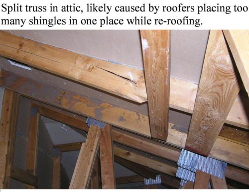 cracked roof truss