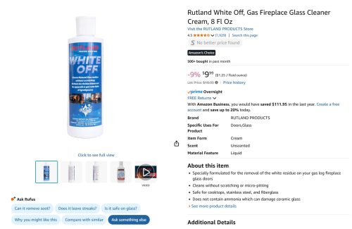 White Off Glass Cleaner