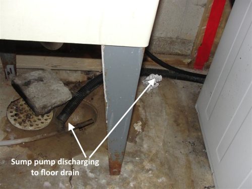 Sump pump discharge into floor drain explained