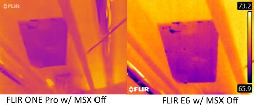 FLIR ONE Pro vs E6 with MSX off 3