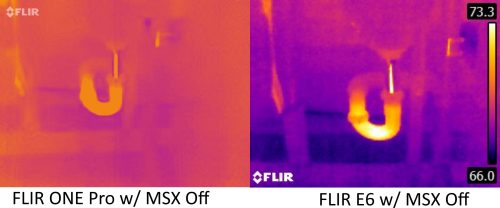 FLIR ONE Pro vs E6 with MSX off 4