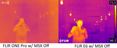 FLIR ONE Pro vs E6 with MSX off 1