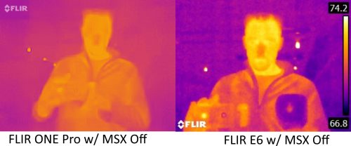 FLIR ONE Pro vs E6 with MSX off 2