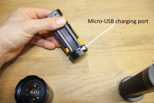 Micro-USB charging port