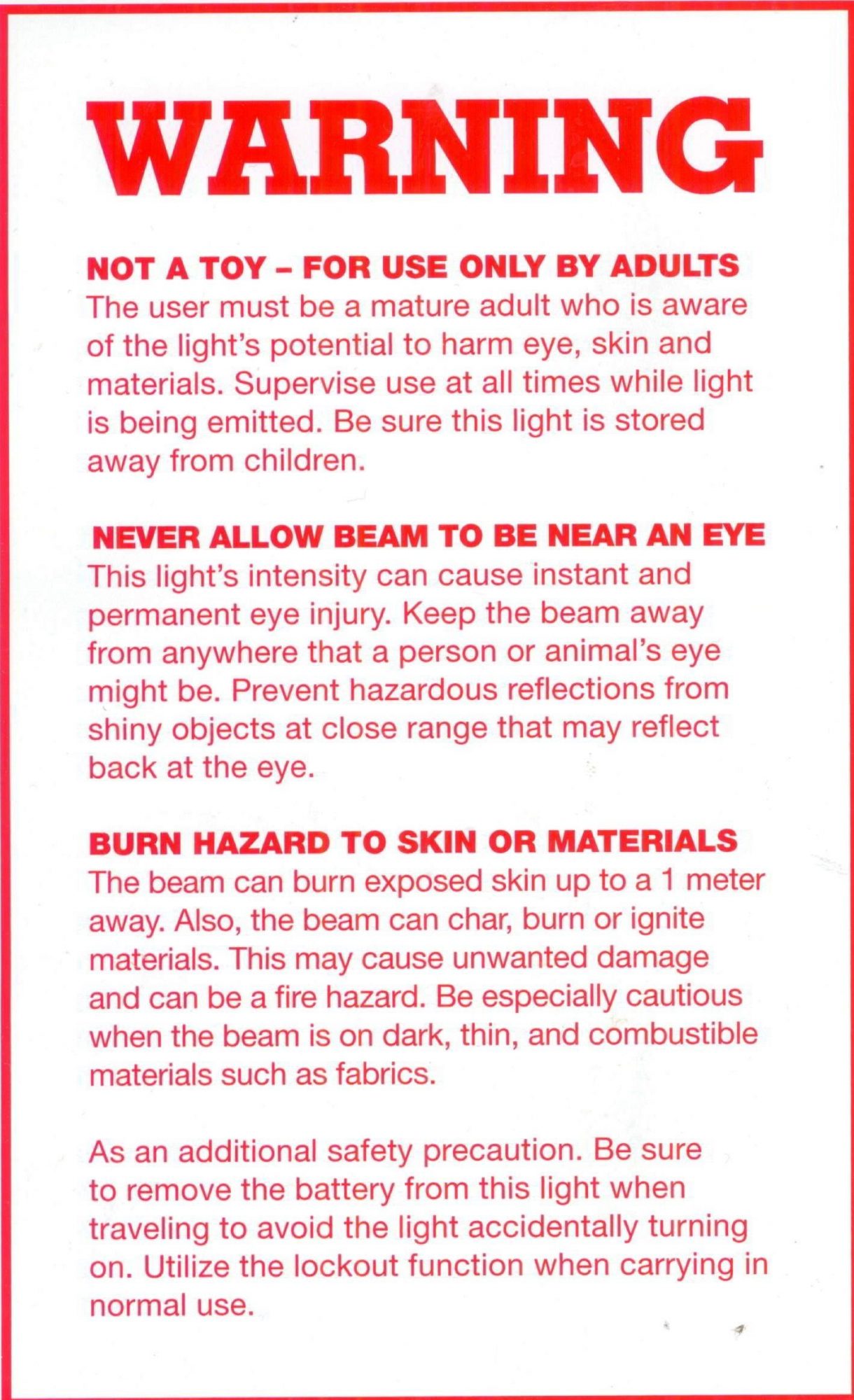 TK72R warning sheet