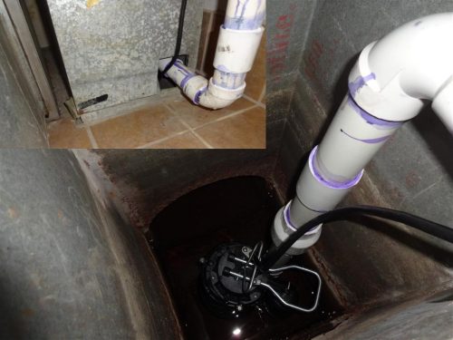 sump pump in furnace return plenum