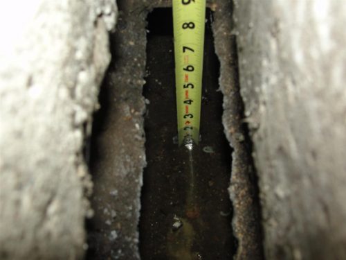 water in sub-slab duct