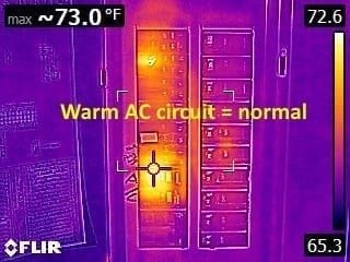 Warm AC circuit normal