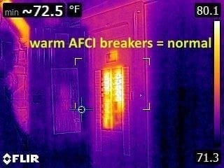 Warm AFCI Breakers normal