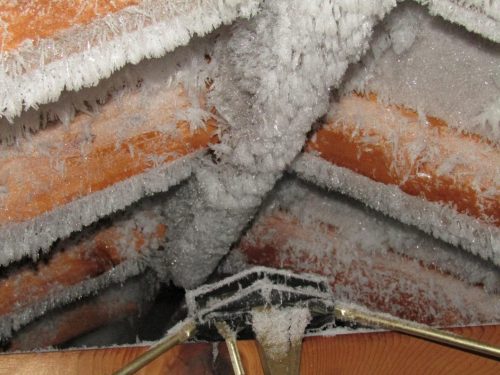 Frost in attic
