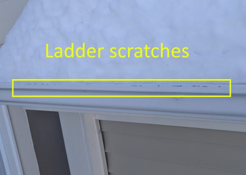 Ladder scratches at gutter