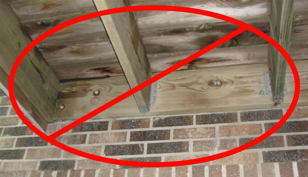 Decks Attached Through Brick Veneer Structure Tech Home Inspections