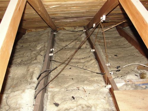 unsafe knob and tube wiring in attic