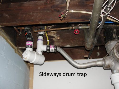 Sideways drum trap