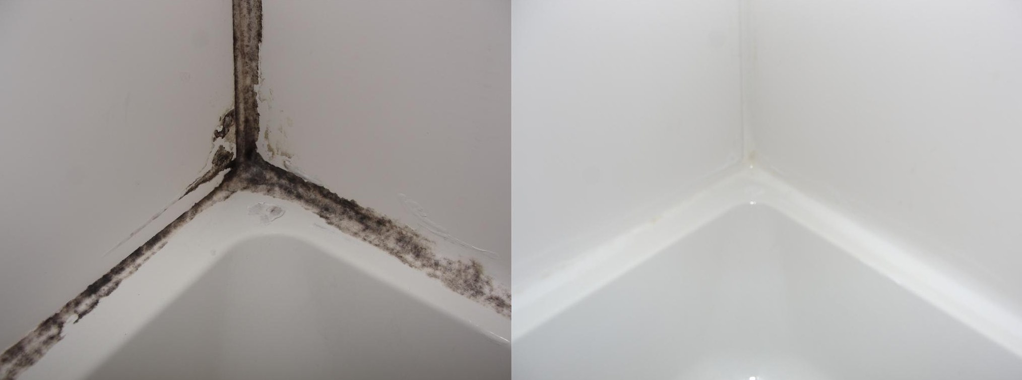 Moldy shower caulk fixed! - Structure Tech Home Inspections