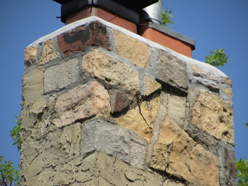 Stucco-covered chimney 2