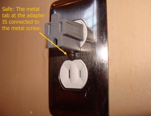 safe two-prong adapter use