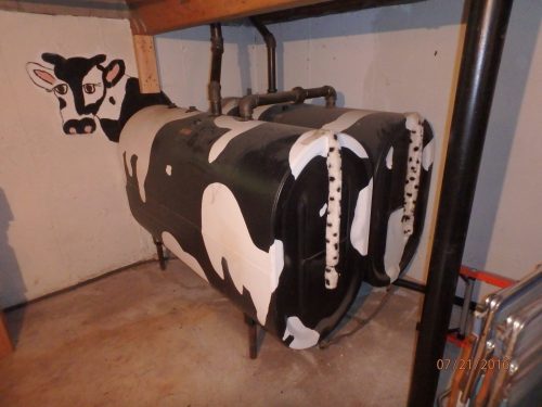 Fuel oil tank cows in basement