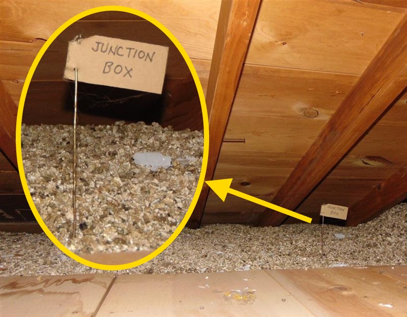 Q A Can Electrical Boxes Be Buried In Insulation Structure Tech Home Inspections - How To Hide A Ceiling Junction Box