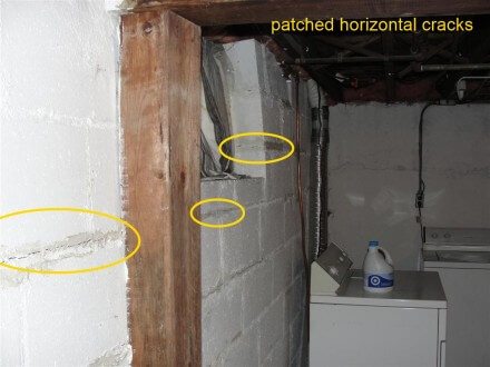 Patched horizontal cracks