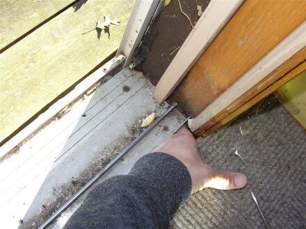 Rotted patio door floor