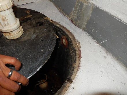 Beaver system drain to sump basket