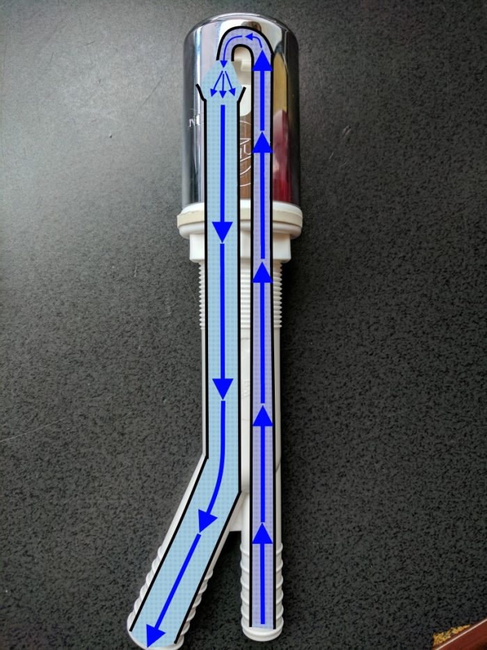 Dishwasher air gap crude function drawing