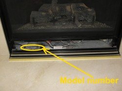 Gas fireplace model number