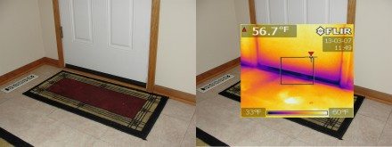 Leaking door with IR overlay