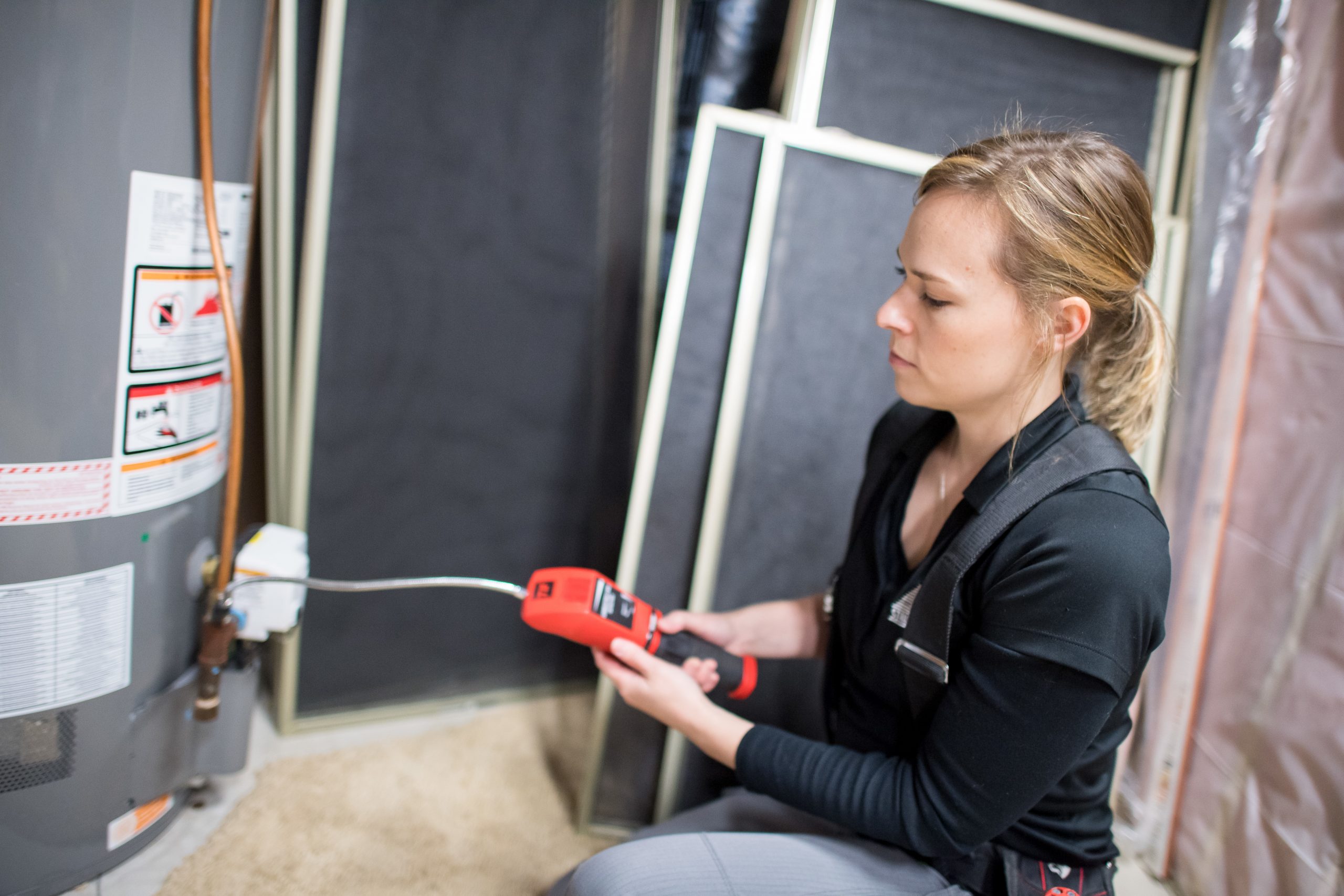 O.B.A inspector performing a thorough home inspection walkthrough