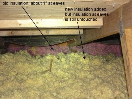Minimal insulation at eave