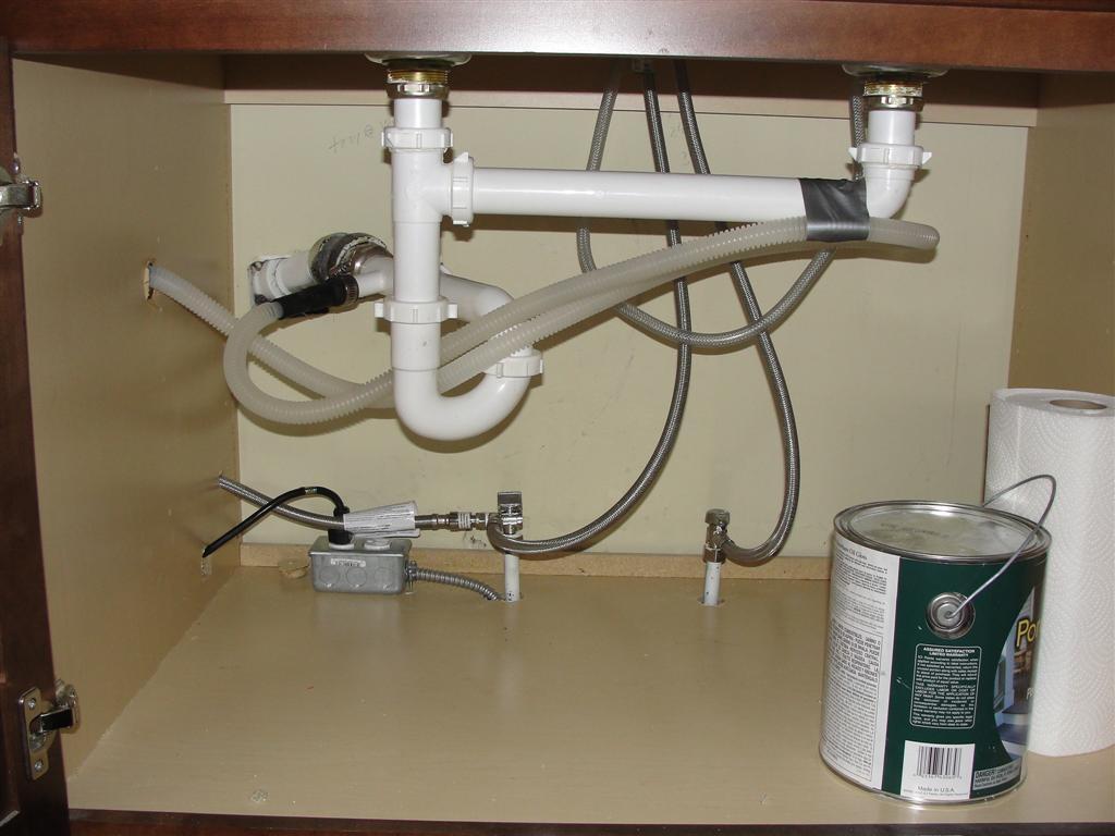 kitchen sink water line connections