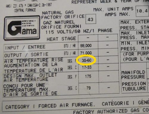 Temp rise label