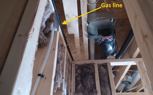 HVAC - Gas line placement new construction marked up