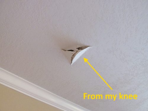 Hole in ceiling