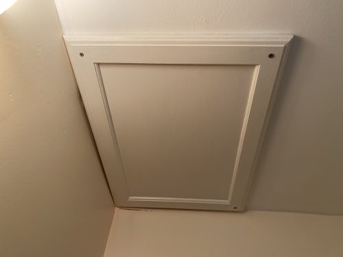 Attic access panel blocked 3