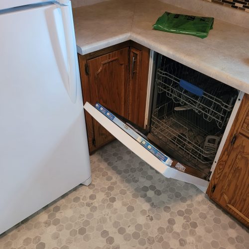 Dishwasher hits fridge 1