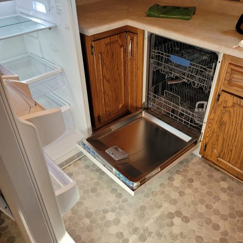 Dishwasher hits fridge 2