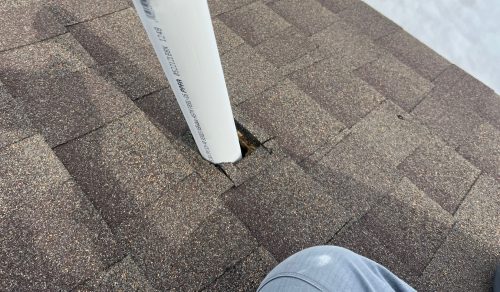 Missing flashing at plumbing vent