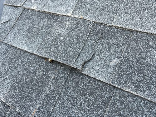 Torn shingle