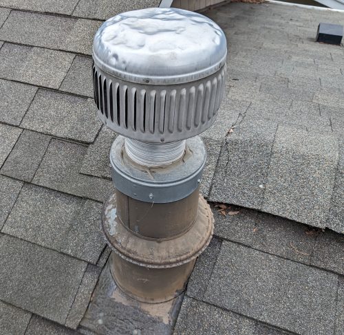 Metal liner for orphaned vent