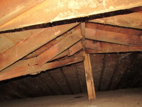 Cracked rafter in need of repair