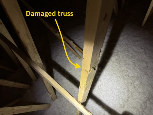 Damaged truss 1 marked up