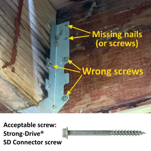 Acceptable joist hanger screw