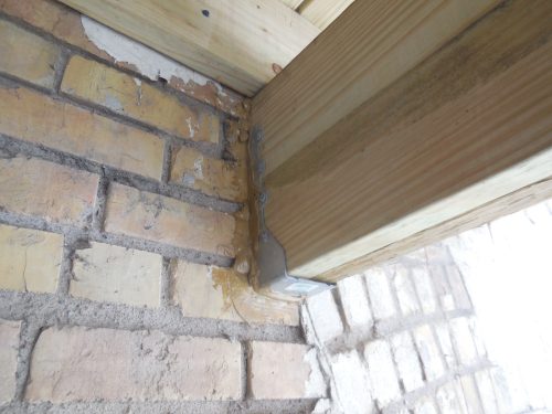 Joist Hanger attached to brick veneer