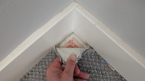 Carpet Pulled Back in Corner