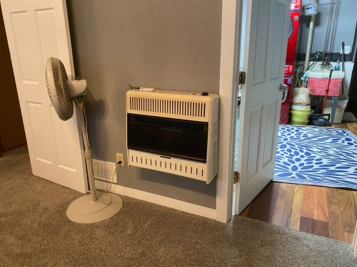 Unvented gas space heater in basement