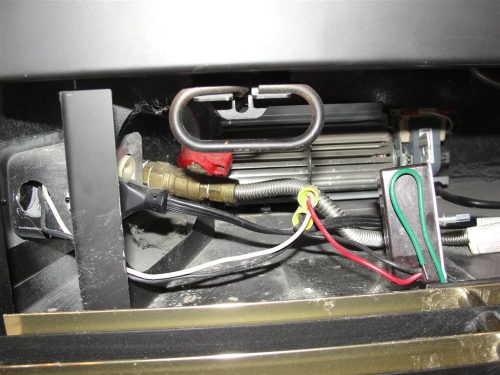 Open splices under gas fireplace