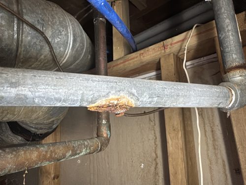 leak at galvanized steel drain