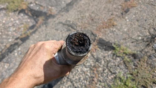 Galvanized steel drain corroded